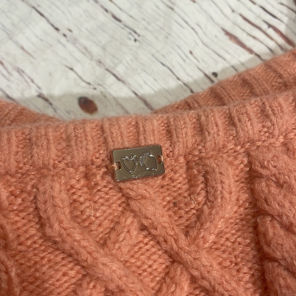 For Love & Lemons Pink Cable-Knit Pom Crop Tank Top - Picture 8 of 8